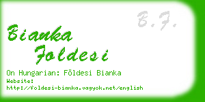 bianka foldesi business card